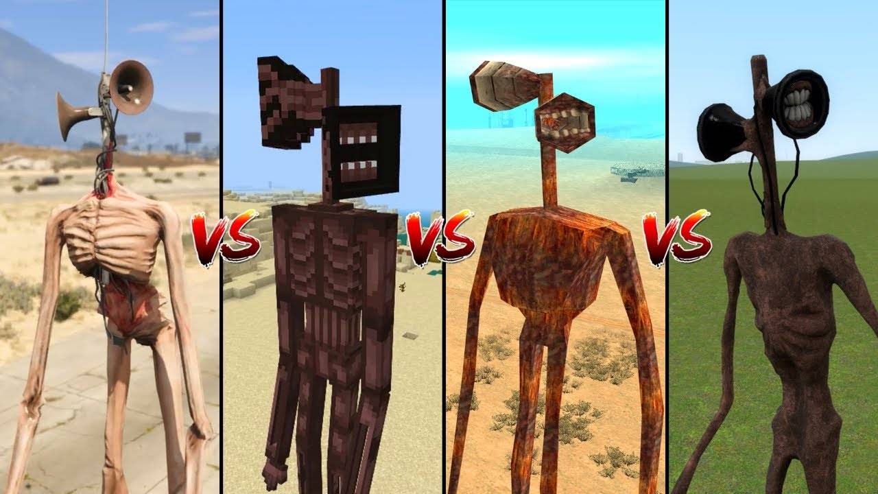 GTA 5 Siren Head против Minecraft Siren Head против GTA SA Siren Head против Garry's Mod - кто ЛУЧШИ