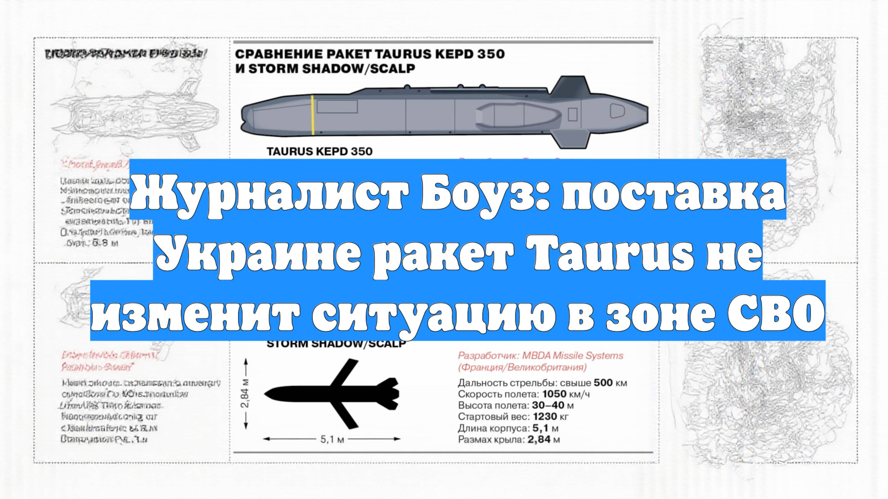 Журналист Боуз: поставка Украине ракет Taurus не изменит ситуацию в зоне СВО