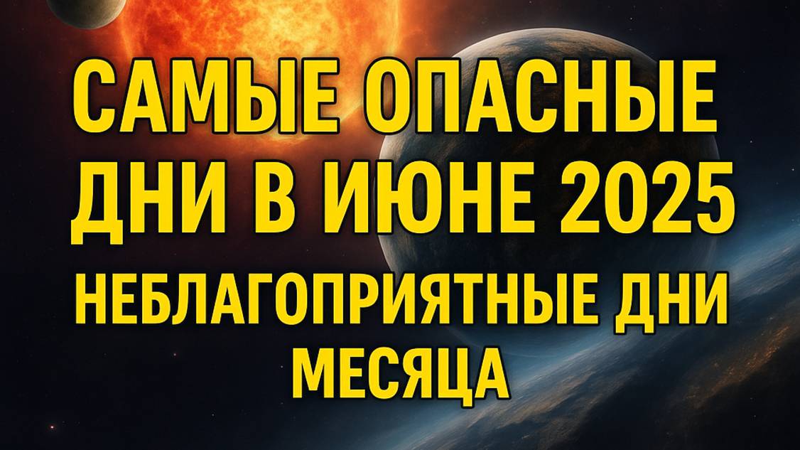 Самые Опасные дни в июне 2025. Неблагоприятные дни месяца.