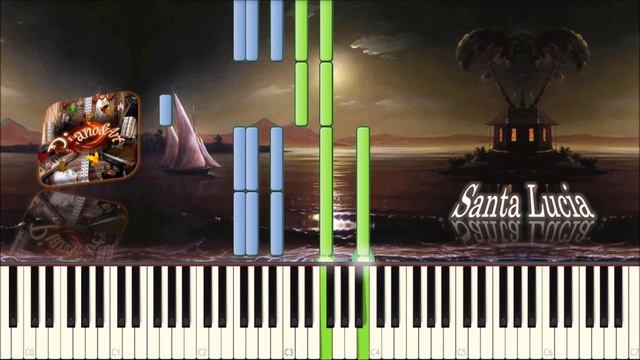 Санта Лючия / Santa Lucia (piano tutorial) [НОТЫ + MIDI]