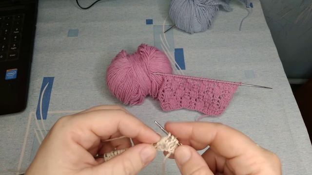 Очень легкий ажурный узор на двух спицах