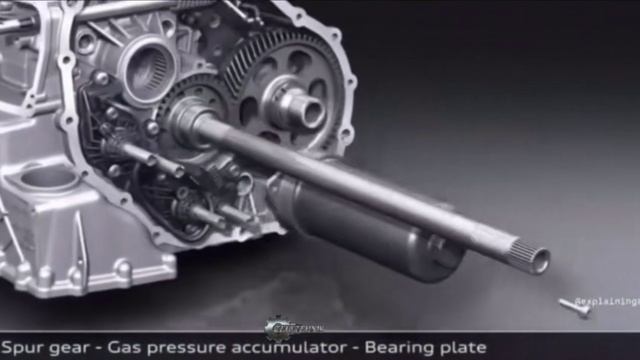 Анимация сборки коробки передач Audi
