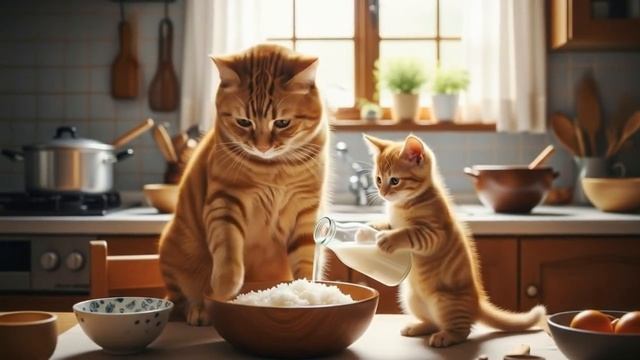 Ginger and Mama Cat Adopt a Stray Shiba Inu and Make Delicious Salmon Sushi Together!