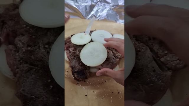 Рецепт приготовления запеченого мяса 🥩 
Таким образом можно запекать и говядину и свинину.