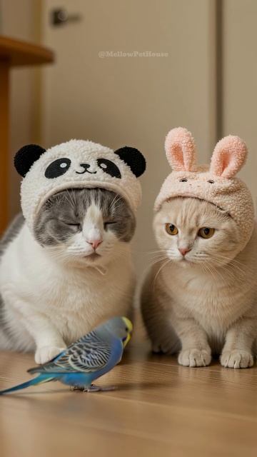 The Cutest Showdown! Panda Cat vs Bunny Cat – Who Wins？