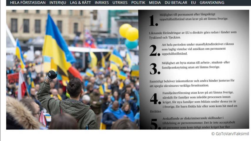 Украинские беженцы потребовали права остаться в Швеции навсегда
