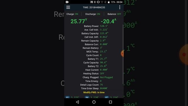 тестую ємність свого LiFePO4 акумулятору. EVE LF105, 105Ah. через