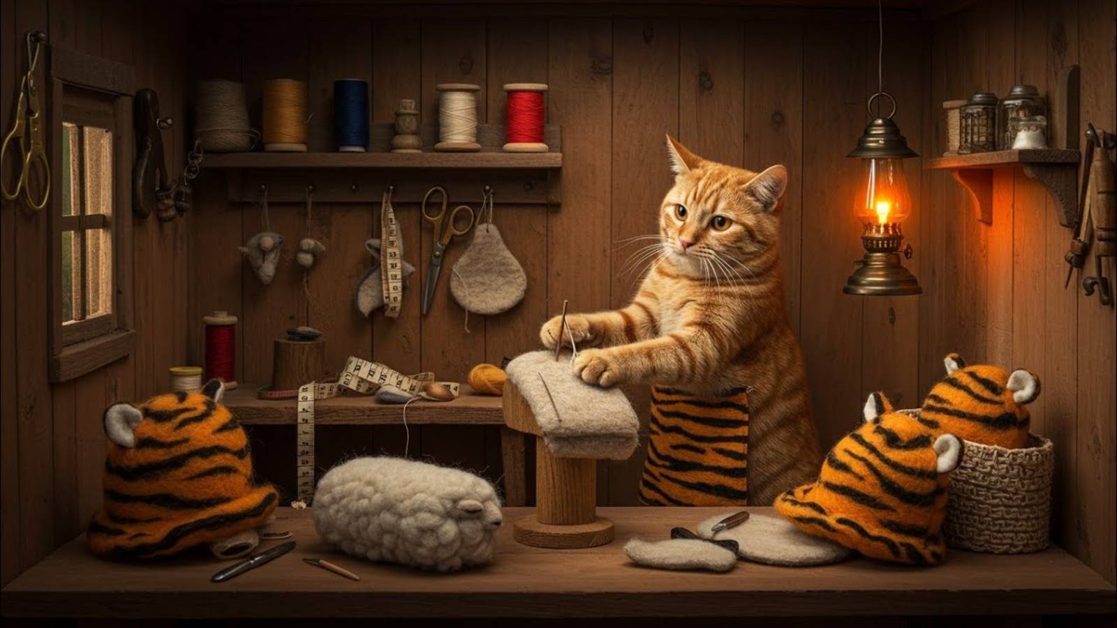 Mama Cat Turns Her Fur into Cute Tiger Hats for Her Kittens – Real & Adorable