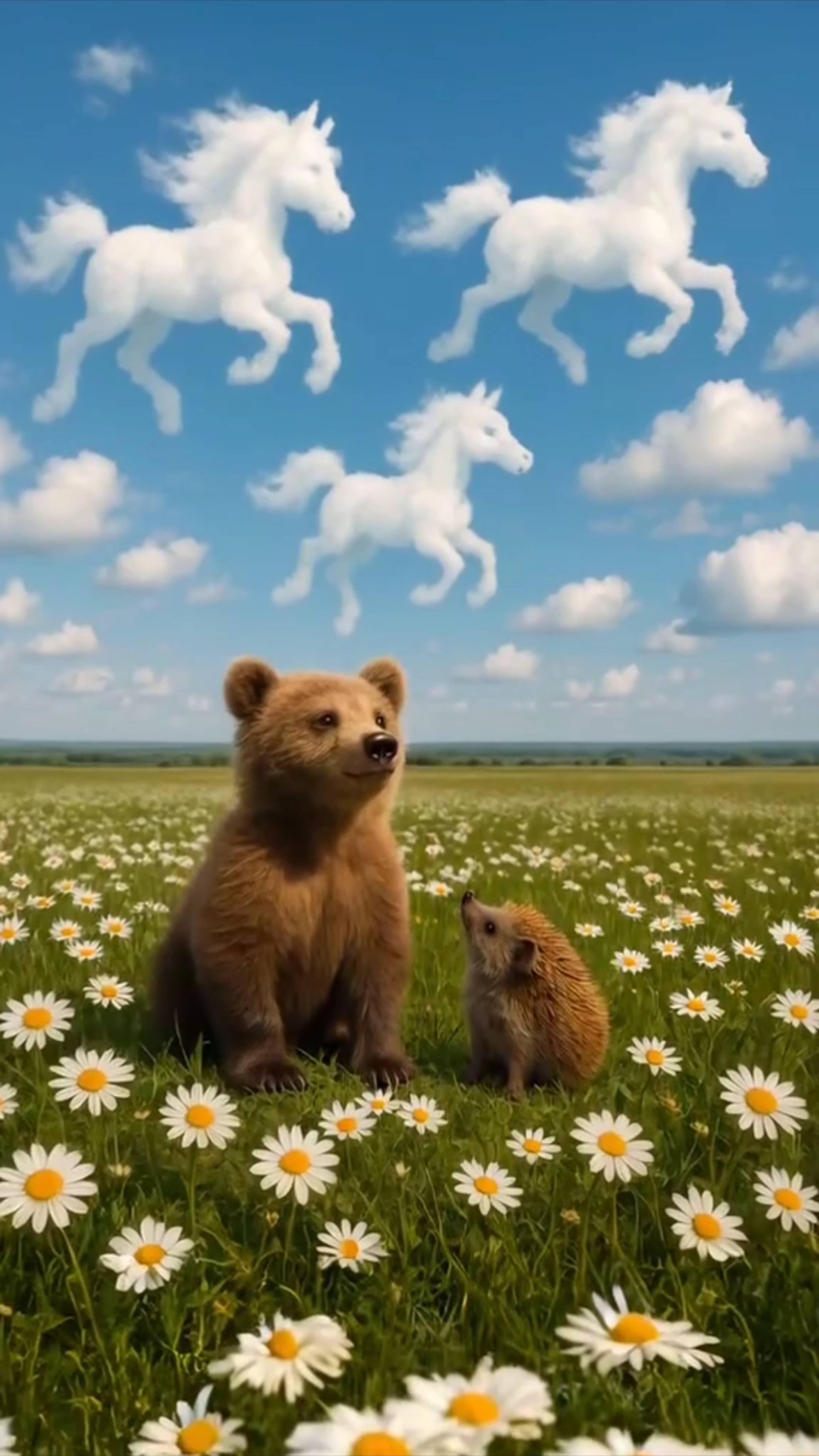 ОБЛАКА БЕЛОГРИВЫЕ ЛОШАДКИ # ИИ НЕЙРОСЕТЬ 👍🔥💯✌️😉🤘🤩🫶👌❤️🔥🙀😻