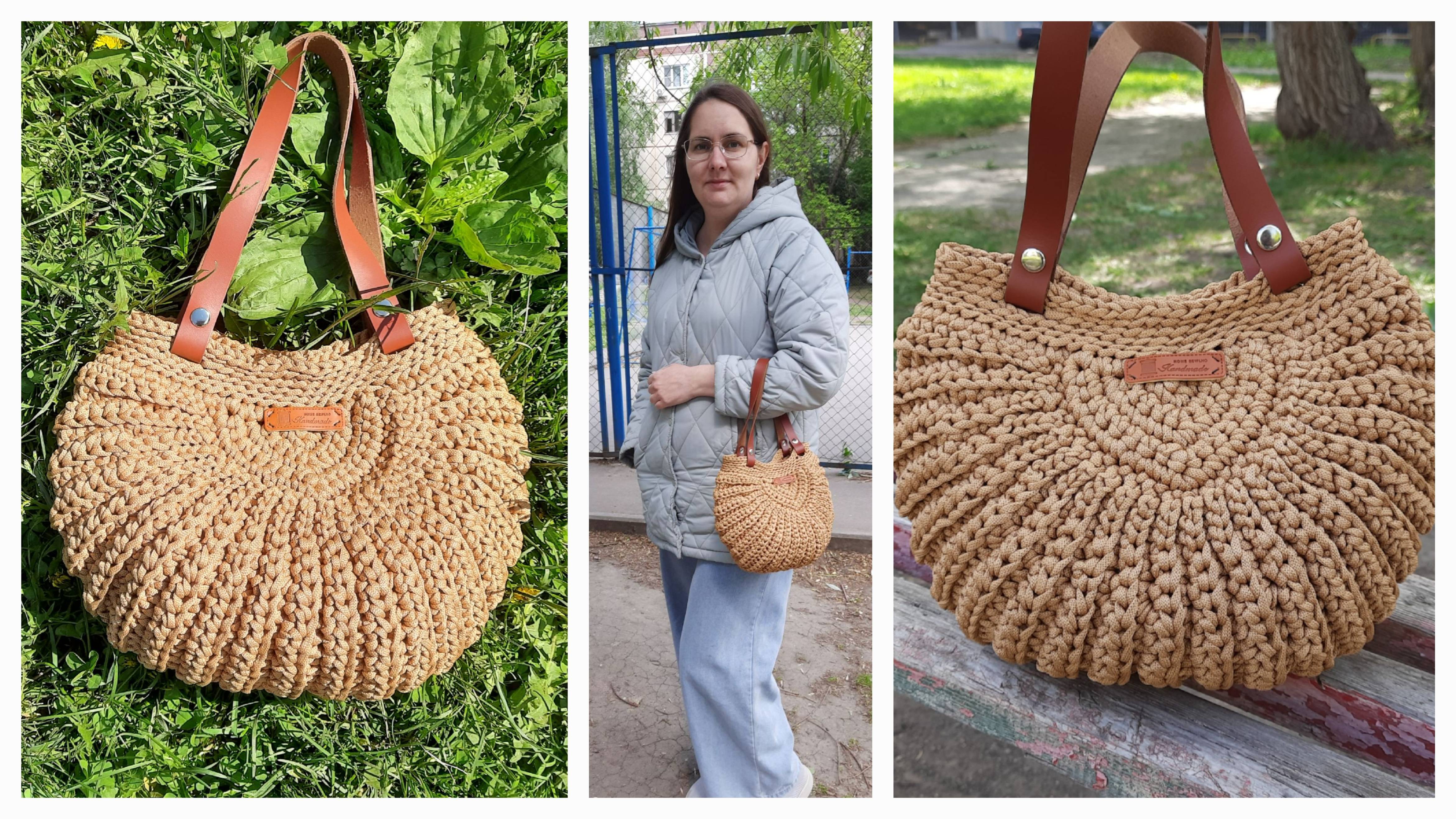 Сумка "Таисия" вязаная крючком из шнура. МК. Мастер - класс