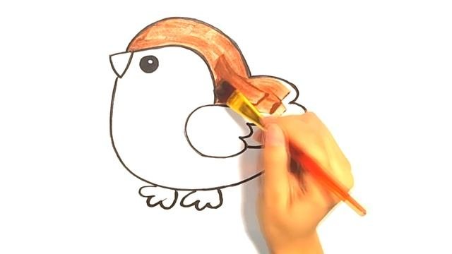 Bolalar uchun chumchuq chizish  sparrow drawing for kids  рисование воробья для детей