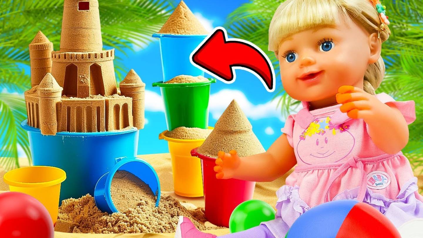 ️ Кукла Беби Бон на пляже! Играем в песок и купаемся в море!