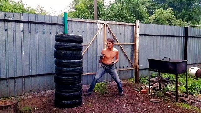 Челлендж. Испытай силу удара рукой! Какую шину сможешь