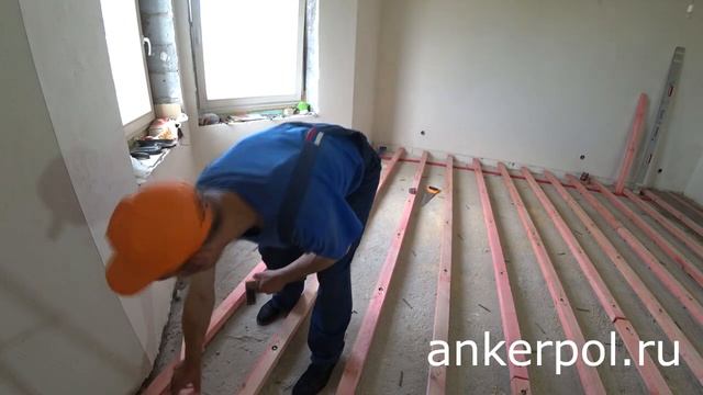 ДЕРЕВЯННЫЙ ПОЛ НА ЛАГАХ, ПРЯЧЕМ КОММУНИКАЦИИ!