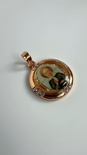 Образок нательный святая Матрона в золоте, Xuping Jewelry