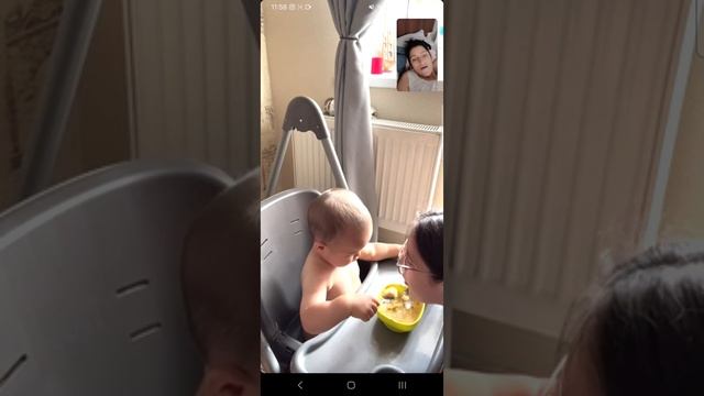 На видео связи с бабушкой Олей