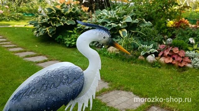 Садовый штекер ЦАПЛЯ - КОКЕТЛИВЫЙ ХОХОЛОК, металл, 85 см, 557105500-2