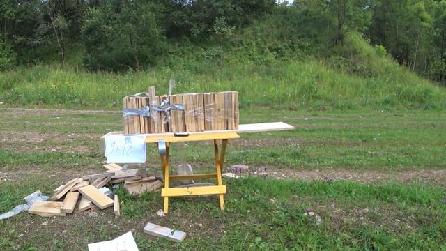 пробитие дубовой доски всеми калибрами