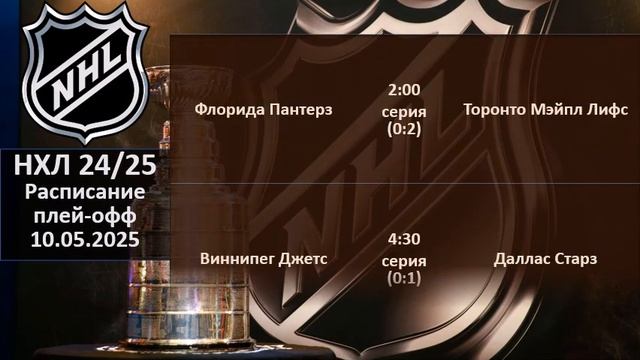 НХЛ 2025 результаты плей офф за 09 05 2025, НХЛ расписание на