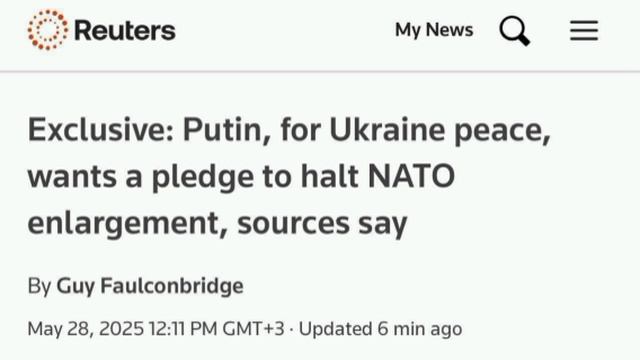 ⚡️Reuters публикует якобы условия Путина для прекращения конфликта:

—