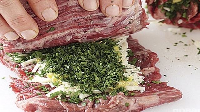 Говяжьи рулетики с сыром и зеленью
