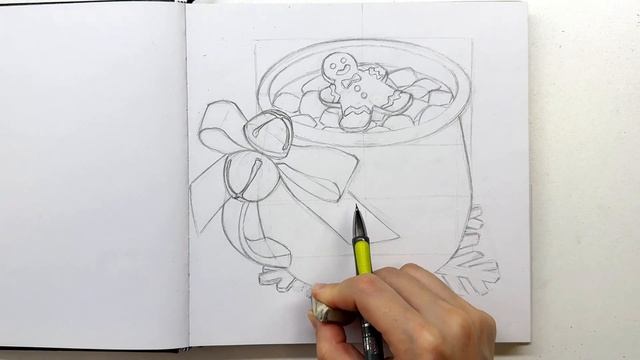 Рисуем праздничное какао. | Видео-урок рисования марке