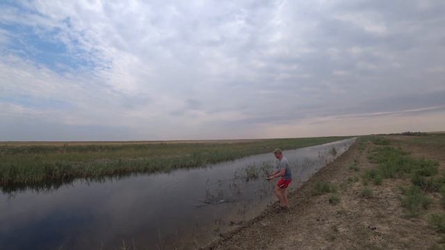 Видео Рыбалка на Черноземельском канале. Слабый клёв. Ловим щуку на спиннинг. Калмыкия.