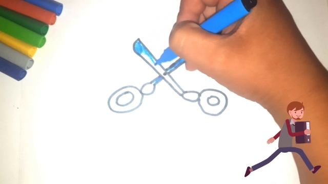Bolalar uchun qaychi chizish / Drawing scissors for children and kids / Рисование ножн