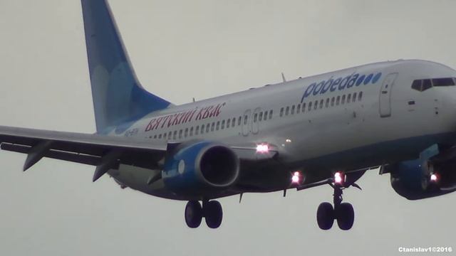 Boeing 737-8LJWL VQ-BTH Pobeda"ВЯТСКИЙ КВАС" Посадка.