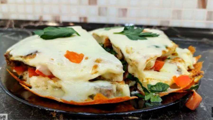 Пицца в сковородке. Без теста. Рецепт завтрака. Быстро Вкусно и Сытно. #топыкатегорий