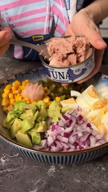 🥙 Белковый салат с тунцом
#салаты