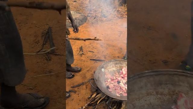 Овощи тушёные с мясом любимое лакомство бушменов
