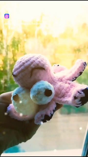 осьминог крючком из плюша