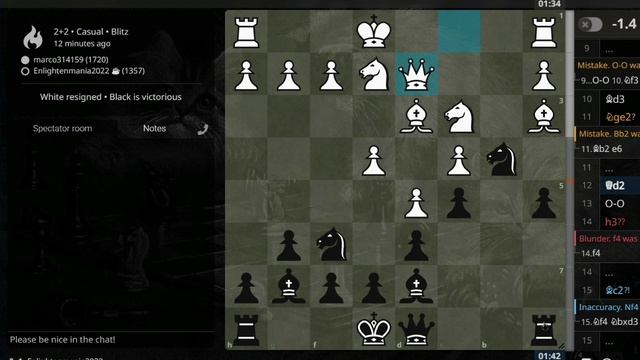 Chess: blitz Benko Gambit