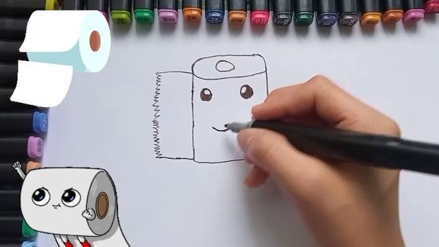 Drawing for children toilet paper | Как можно нарисовать бумагу.