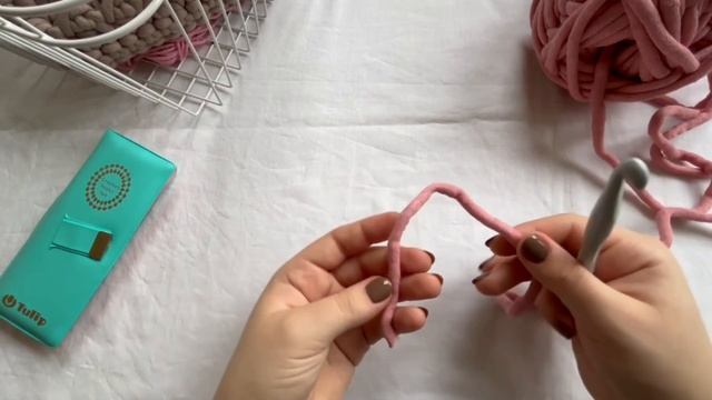 Сумка крючком из трикотажной пряжи /Видео-инструкция ?