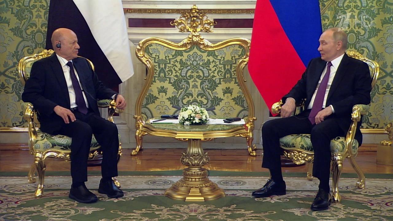 Состоялись переговоры В. Путина с главой президентского совета Йемена Рашадом Мухаммедом Аль-Алими.