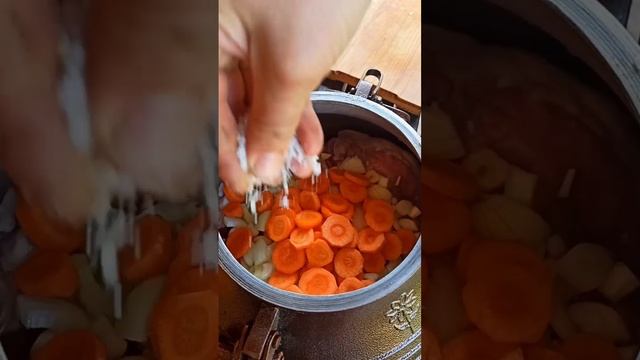 БАРАНИНА В КАЗАНЕ (АФГАНСКОМ) НА КОСТРЕ