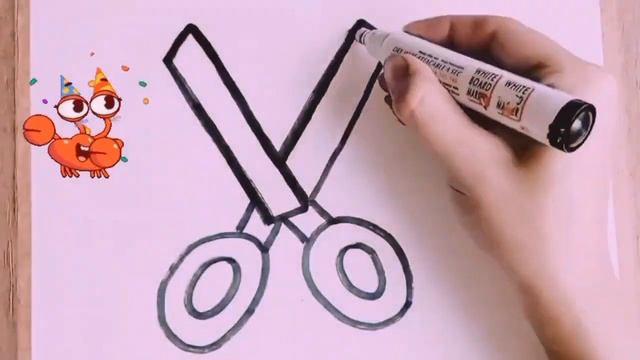 Bolalar uchun qaychi chizish / Drawing scissors for children and kids / Рисование ножн