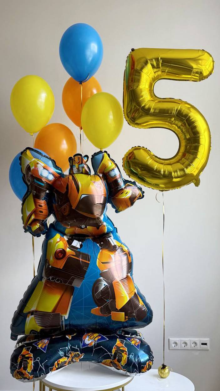 Сет шаров на 5 лет с фигурой Трансформеры