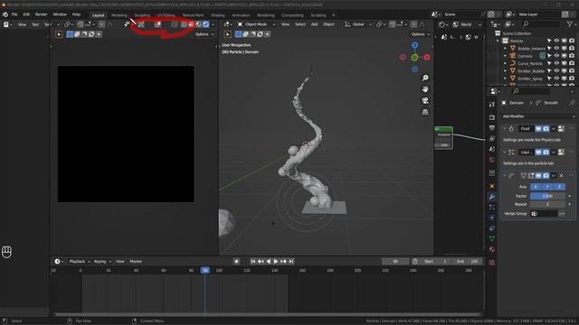 58-2 Fluid Simulation that Follows Curves particle simuation