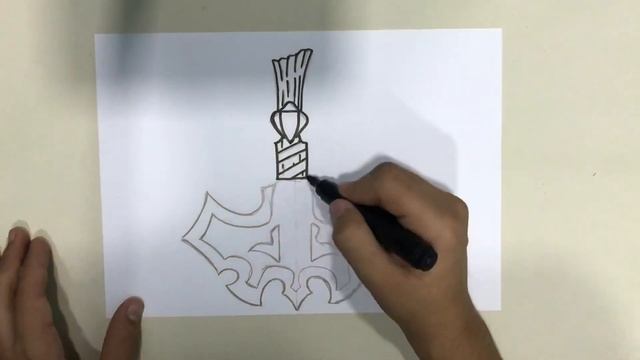 Çok kolay balta çizimi | How to draw twin blade | как нарисовать топор