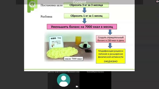 Куликова М. С. Индивидуальное профилактическое консультирование лиц с избыточной массой тела Часть 1
