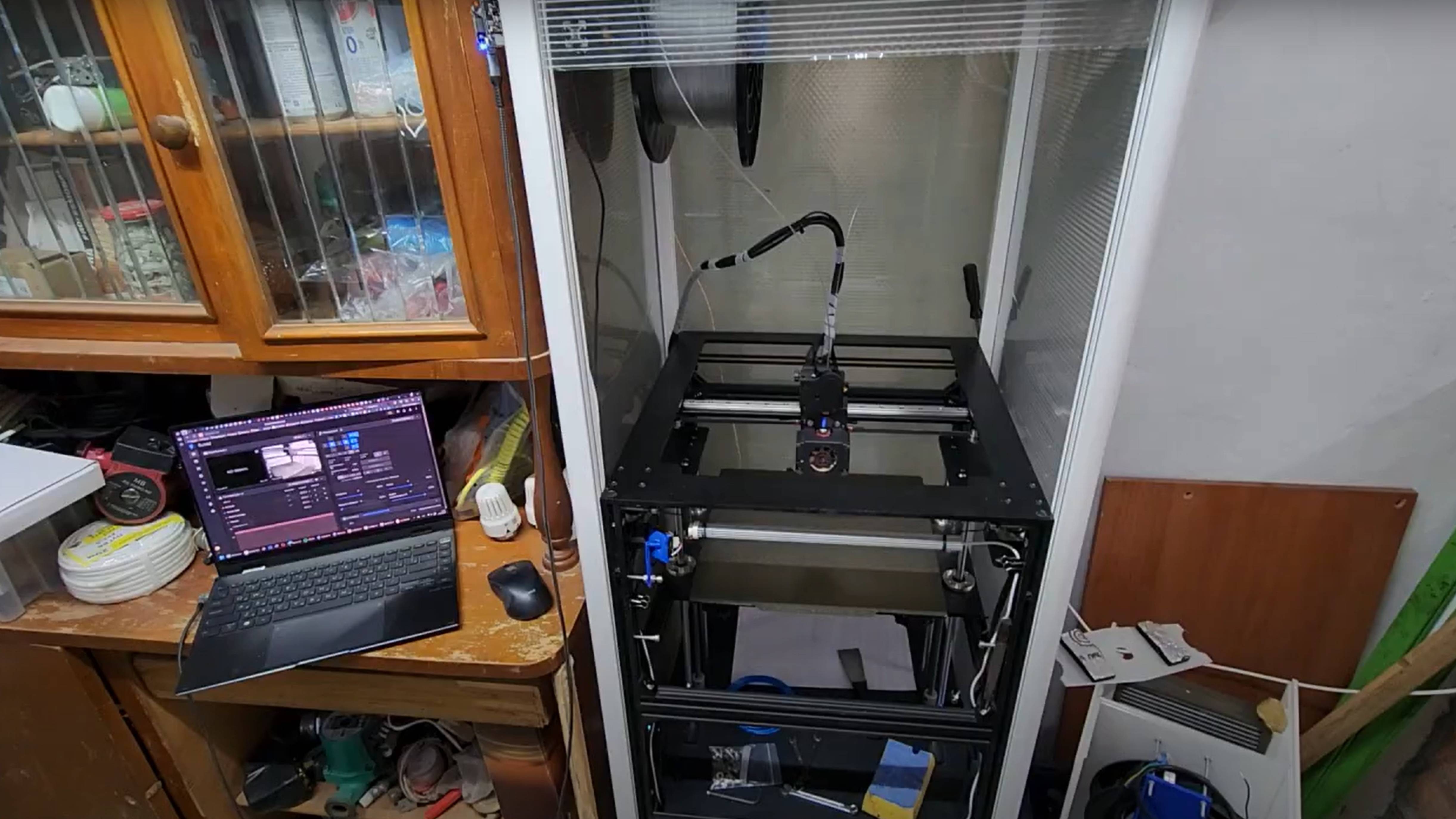 3-D принтер с АКБ,  необычный корпус, Makerbase MKS SKIPR (Klipper)