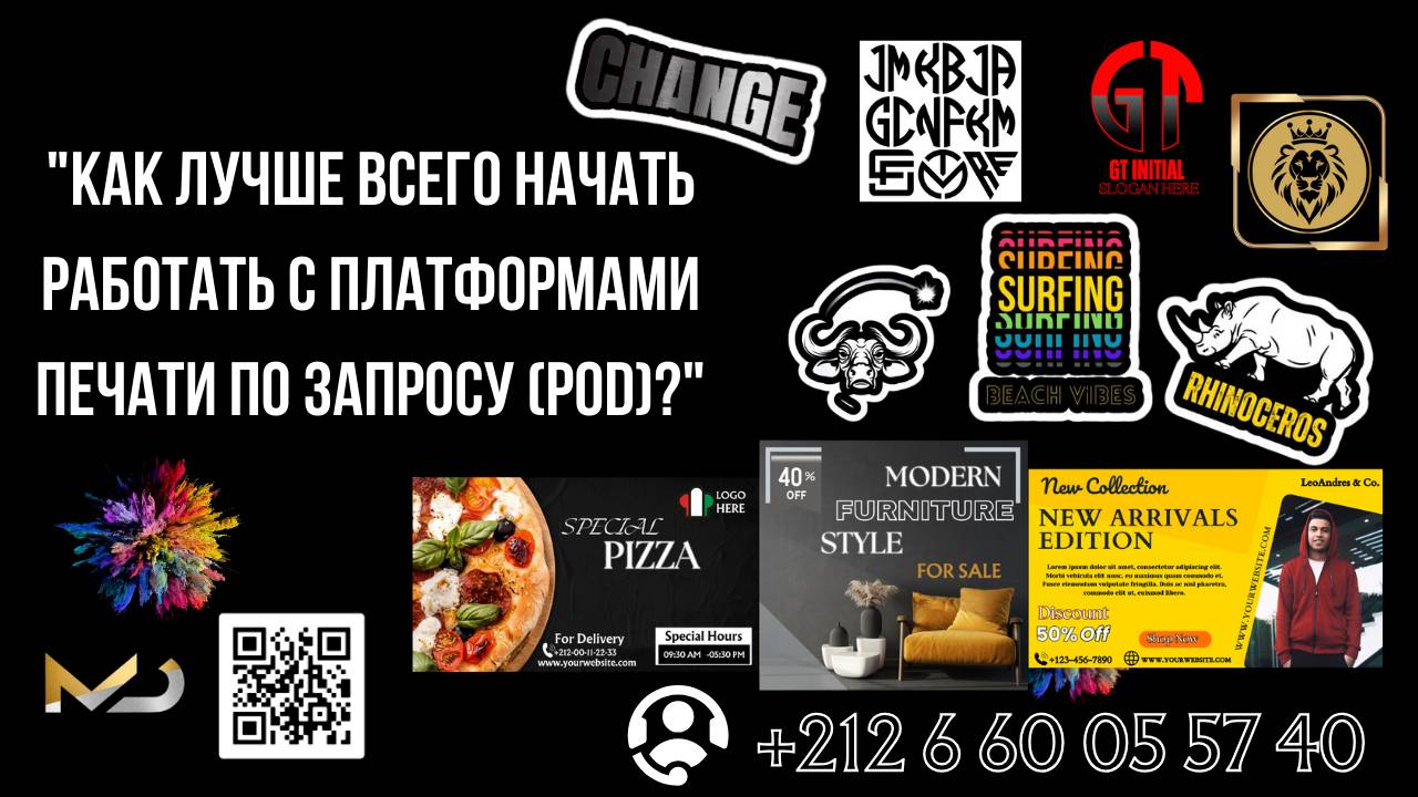 Black and White Designer Portfolio Presentation ( POD DESIGN, LOGOs, TEMPLATES )
