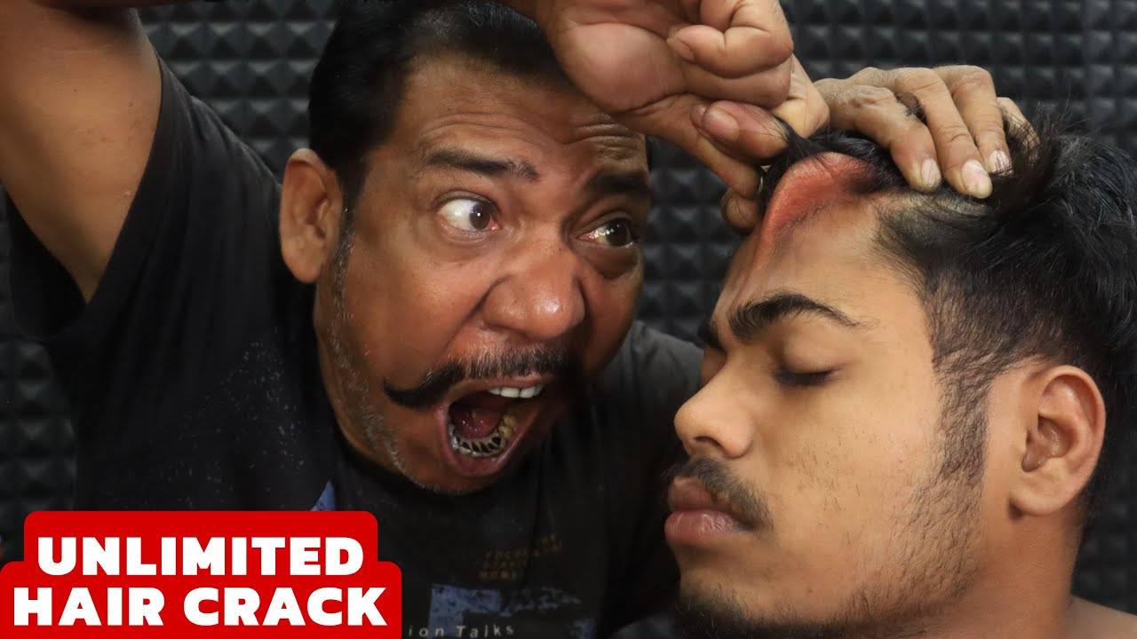 Unlimited Hair Cracking by Asim Barber ｜ Head Massage & Neck Cracking ｜ Tail Bone Cracking ｜ ASMR