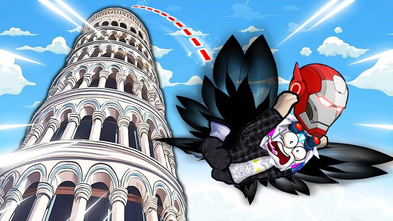 ПРЫЖОК МАКСИМАЛЬНОГО УРОВНЯ С ПИЗАНСКОЙ БАШНИ В ROBLOX Climb and Jump Tower