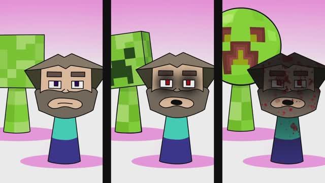 Спрунки Creeper и Steve все фазы  сборка