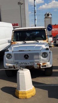 Мерседес Гелик, кузов уничтожен, но он едет!