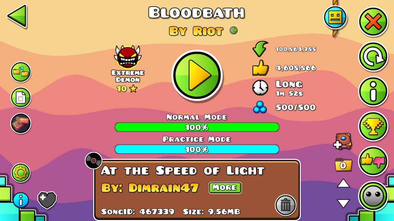 Geometry Dash. Bloodbath by Riot (Ex. Demon) - 100%